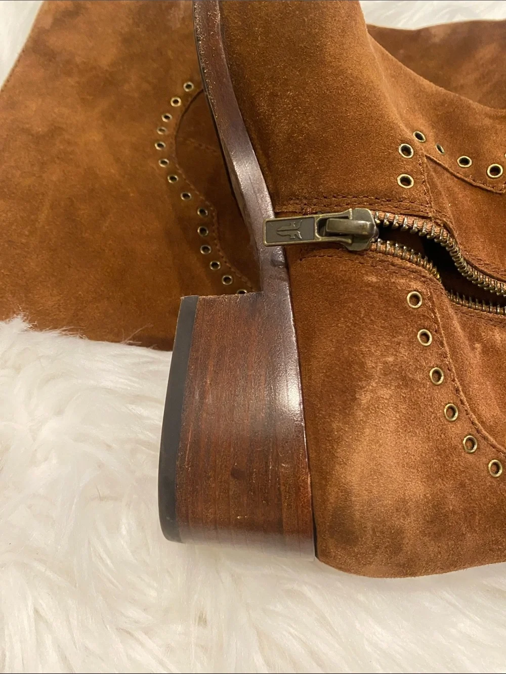 Frye Chestnut Brown Suede Over-the-Knee Western Boots